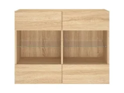 vidaXL TV-Wandschrank mit LED-Leuchten Sonoma-Eiche 78,5x30x60,5 cm* Wohnwände