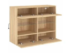 vidaXL TV-Wandschrank mit LED-Leuchten Sonoma-Eiche 78,5x30x60,5 cm* Wohnwände
