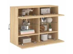 vidaXL TV-Wandschrank mit LED-Leuchten Sonoma-Eiche 78,5x30x60,5 cm* Wohnwände
