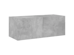 vidaXL TV-Wandschrank mit LED-Leuchten Betongrau 80x35x31 cm
