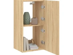 vidaXL TV-Wandschrank mit LED-Leuchten Sonoma-Eiche 40,5x35x80 cm* Wohnwände