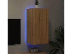 vidaXL TV-Wandschrank mit LED-Leuchten Sonoma-Eiche 40,5x35x80 cm* Wohnwände