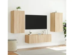vidaXL TV-Wandschrank mit LED-Leuchten Sonoma-Eiche 40,5x35x80 cm* Wohnwände