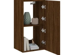 vidaXL TV-Wandschrank mit LED-Leuchten Braun Eichen-Optik 40,5x35x80cm