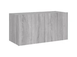 vidaXL TV-Wandschrank mit LED-Leuchten Grau Sonoma 80x35x41 cm* Wohnwände