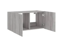 vidaXL TV-Wandschrank mit LED-Leuchten Grau Sonoma 80x35x41 cm* Wohnwände