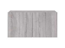 vidaXL TV-Wandschrank mit LED-Leuchten Grau Sonoma 80x35x41 cm* Wohnwände