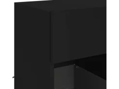 vidaXL TV-Wandschrank mit LED-Leuchten Schwarz 58,5x30x60,5 cm