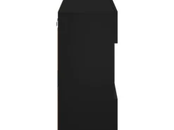 vidaXL TV-Wandschrank mit LED-Leuchten Schwarz 58,5x30x60,5 cm