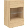 vidaXL TV-Wandschrank mit LED-Leuchten Sonoma-Eiche 40x30x60,5 cm* Wohnwände|TV-Wände