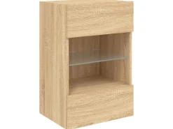 vidaXL TV-Wandschrank mit LED-Leuchten Sonoma-Eiche 40x30x60,5 cm* Wohnwände|TV-Wände