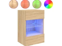 vidaXL TV-Wandschrank mit LED-Leuchten Sonoma-Eiche 40x30x60,5 cm* Wohnwände|TV-Wände