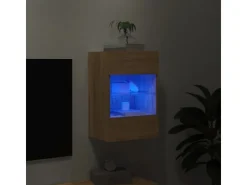 vidaXL TV-Wandschrank mit LED-Leuchten Sonoma-Eiche 40x30x60,5 cm* Wohnwände|TV-Wände