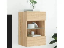 vidaXL TV-Wandschrank mit LED-Leuchten Sonoma-Eiche 40x30x60,5 cm* Wohnwände|TV-Wände