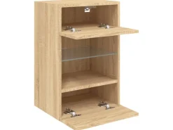 vidaXL TV-Wandschrank mit LED-Leuchten Sonoma-Eiche 40x30x60,5 cm* Wohnwände|TV-Wände