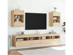 vidaXL TV-Wandschrank mit LED-Leuchten Sonoma-Eiche 40x30x60,5 cm* Wohnwände|TV-Wände