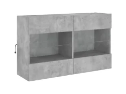 vidaXL TV-Wandschrank mit LED-Leuchten Betongrau 98,5x30x60,5 cm* Schweberegale