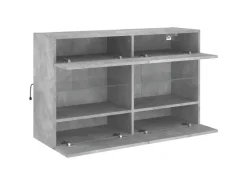 vidaXL TV-Wandschrank mit LED-Leuchten Betongrau 98,5x30x60,5 cm* Schweberegale