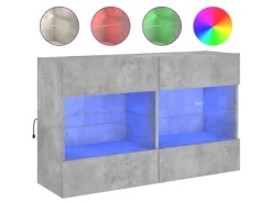 vidaXL TV-Wandschrank mit LED-Leuchten Betongrau 98,5x30x60,5 cm* Schweberegale