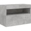 vidaXL TV-Wandschrank mit LED-Leuchten Betongrau 60x30x40 cm
