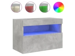 vidaXL TV-Wandschrank mit LED-Leuchten Betongrau 60x30x40 cm
