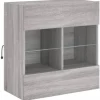 vidaXL TV-Wandschrank mit LED-Leuchten Grau Sonoma 58,5x30x60,5 cm* Wohnwände|TV-Wände