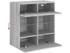 vidaXL TV-Wandschrank mit LED-Leuchten Grau Sonoma 58,5x30x60,5 cm* Wohnwände|TV-Wände