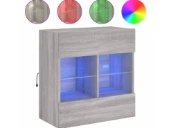 vidaXL TV-Wandschrank mit LED-Leuchten Grau Sonoma 58,5x30x60,5 cm* Wohnwände|TV-Wände