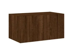 vidaXL TV-Wandschrank mit LED-Leuchten Braun Eichen-Optik 60x35x31 cm