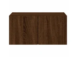 vidaXL TV-Wandschrank mit LED-Leuchten Braun Eichen-Optik 60x35x31 cm