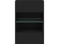 vidaXL TV-Wandschrank mit LED-Leuchten Schwarz 40x30x60,5 cm