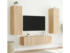 vidaXL TV-Wandschrank mit LED-Leuchten Sonoma-Eiche 60x35x41 cm* Wohnwände|TV-Wände
