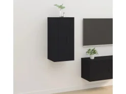 vidaXL TV-Wandschrank Schwarz 40x34,5x80 cm
