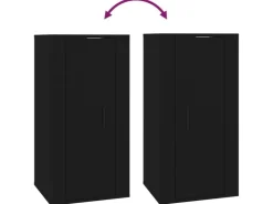 vidaXL TV-Wandschrank Schwarz 40x34,5x80 cm