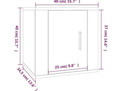 vidaXL TV-Wandschrank Schwarz 40x34,5x40 cm* Wohnwände