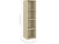 vidaXL TV-Wandschrank Sonoma-Eiche 37x37x142,5 cm Holzwerkstoff
