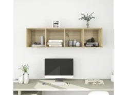 vidaXL TV-Wandschrank Sonoma-Eiche 37x37x142,5 cm Holzwerkstoff