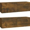 vidaXL TV-WandSchränke 2 Stk. Räuchereiche 100x30x30 cm Holzwerkstoff Modell 1