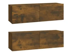 vidaXL TV-WandSchränke 2 Stk. Räuchereiche 100x30x30 cm Holzwerkstoff Modell 1