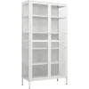vidaXL Vitrine Weiß 90x40x180 cm Stahl und Gehärtetes Glas* Vitrinen