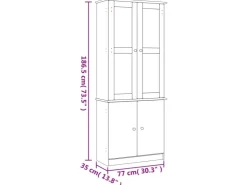vidaXL Vitrinenschrank ALTA 77x35x186,5 cm Massivholz Kiefer 353950* Vitrinen