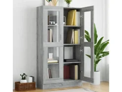 vidaXL Vitrinenschrank Grau Sonoma 82,5x30,5x150 cm Holzwerkstoff