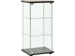 vidaXL Vitrinenschrank Hartglas Schwarz