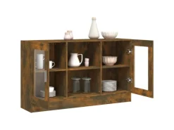 vidaXL Vitrinenschrank Räuchereiche 120x30,5x70 cm Holzwerkstoff 815627* Vitrinen