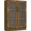 vidaXL Vitrinenschrank Räuchereiche 82,5x30,5x115 cm Holzwerkstoff