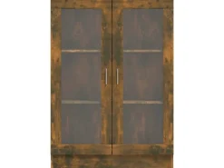 vidaXL Vitrinenschrank Räuchereiche 82,5x30,5x115 cm Holzwerkstoff