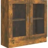 vidaXL Vitrinenschrank Räuchereiche 82,5x30,5x80 cm Holzwerkstoff* Vitrinen