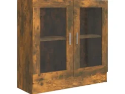 vidaXL Vitrinenschrank Räuchereiche 82,5x30,5x80 cm Holzwerkstoff* Vitrinen