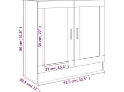 vidaXL Vitrinenschrank Räuchereiche 82,5x30,5x80 cm Holzwerkstoff* Vitrinen