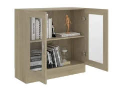 vidaXL Vitrinenschrank Sonoma-Eiche 82,5x30,5x80 cm Holzwerkstoff